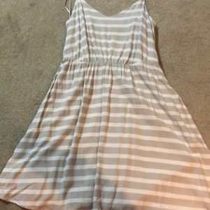 Tan and white stripped dress